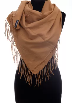 Esarfa camel patrata din material gros tip cashmere imagine
