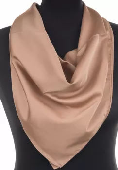 Esarfa cappucino, patrata, din amestec de matase si poliester imagine