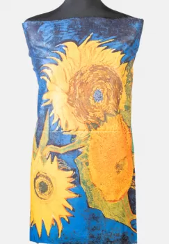 Esarfa cashmere cu doua fete imprimata cu o stilizare dupa Floarea Soarelui de Van Gogh imagine