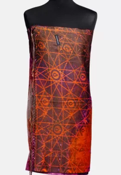 Esarfa cashmere cu fir din lurex, nuante de corai Galaxy imagine