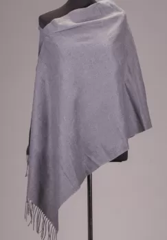 Esarfa cashmere dreptunghiulara gri cu modele embosate imagine