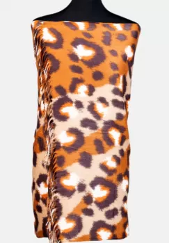 Esarfa cashmere model animal print cu nuante de caramiziu si bej imagine