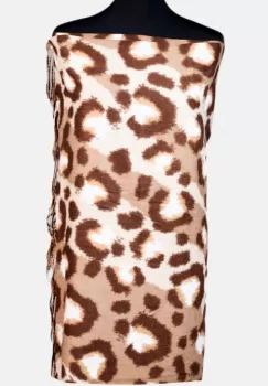 Esarfa cashmere model animal print cu nuante de maron si bej imagine