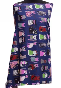 Esarfa casmir cu imprimeu pisicute cochete pe fond bleumarin imagine