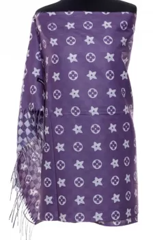 Esarfa casmir dubla fata cu model gen Louis Vuitton, mov imagine