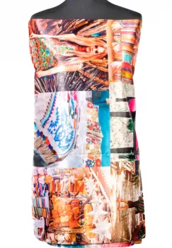 Esarfa cu doua fete, din matase cu fragmente din diferite medii imagine