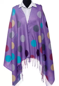 Esarfa din casmir cu buline multicolore pe fond mov deschis imagine