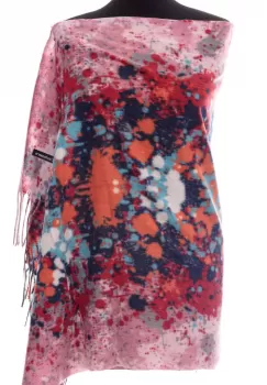 Esarfa din casmir cu fata dubla dripping bordo pe fond roz imagine