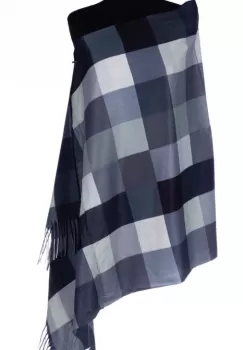 Esarfa din casmir cu patrate in nuante de gri si negru imagine