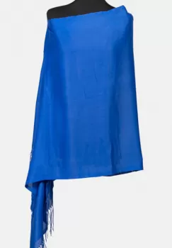 Esarfa dreptunghiulara albastra din material tip cashmere imagine