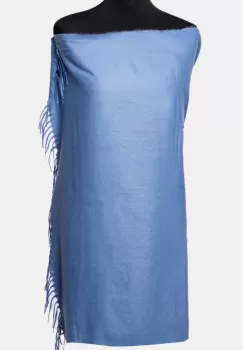 Esarfa dreptunghiulara albastru deschis din material gros tip cashmere imagine