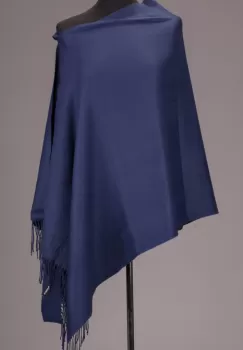 Esarfa dreptunghiulara bleumarin din material tip cashemere imagine