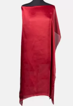 Esarfa dreptunghiulara bordo, din matase imagine