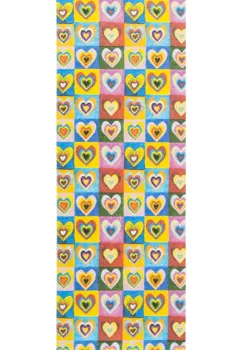 Esarfa dreptunghiulara cu doua fete, din matase, cu inimi multicolore dupa Kandinski imagine