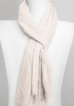 Esarfa dreptunghiulara din matase si vascoza, bej deschis imagine