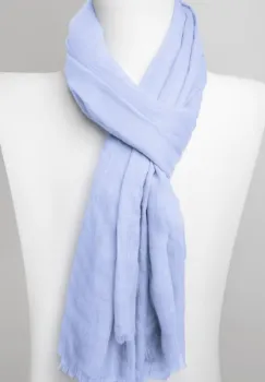 Esarfa dreptunghiulara din matase si vascoza, bleu imagine