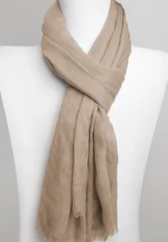 Esarfa dreptunghiulara din matase si vascoza, camel imagine
