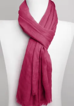 Esarfa dreptunghiulara din matase si vascoza, fucsia inchis imagine