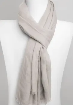 Esarfa dreptunghiulara din matase si vascoza, gri deschis imagine