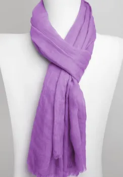 Esarfa dreptunghiulara din matase si vascoza, mov imagine