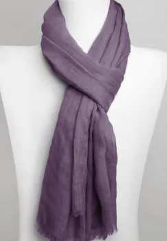 Esarfa dreptunghiulara din matase si vascoza, mov prafuit imagine