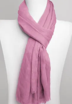 Esarfa dreptunghiulara din matase si vascoza, roz inchis imagine
