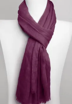 Esarfa dreptunghiulara din matase si vascoza, visiniu imagine