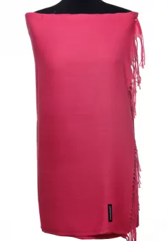 Esarfa dreptunghiulara fucsia din material gros tip cashmere imagine
