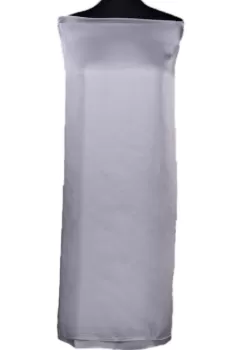 Esarfa dreptunghiulara gri deschis, din matase imagine