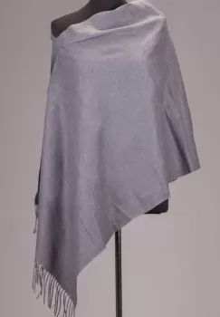 Esarfa dreptunghiulara gri din material tip cashmere imagine