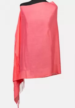 Esarfa dreptunghiulara roz din material tip cashmere imagine