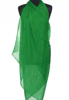 Esarfa dreptunghiulara tip pareo cu aspect creponat din vascoza, verde crud imagine