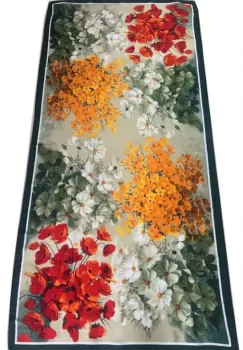 Esarfa dreptunghiulara tip pareo, cu margarete si maci imagine