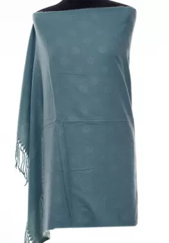 Esarfa dreptunghiulara turcozaz prafuit din cashemere cu modele embosate imagine