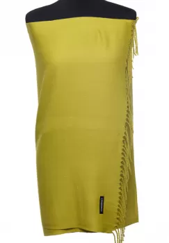 Esarfa dreptunghiulara verde praz din material tip cashmere imagine