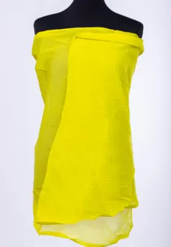 Esarfa galben neon, dreptunghiulara si colturi alungite, din bumbac si matase imagine