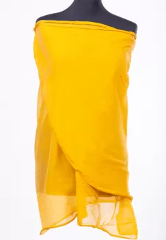 Esarfa galbena, dreptunghiulara si colturi alungite, din bumbac si matase imagine