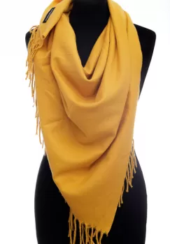 Esarfa galbena patrata din material gros tip cashmere imagine