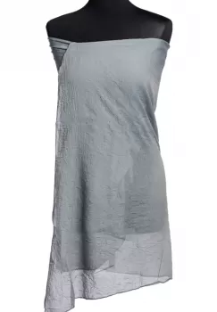 Esarfa gri, dreptunghiulara, in colturi alungite, din bumbac si matase imagine