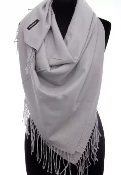 Esarfa gri patrata din material gros tip cashmere imagine