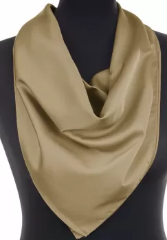 Esarfa kaki, patrata, din amestec de matase si poliester imagine