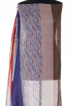 Esarfa mare dreptunghiulara tip pareo din bumbac cu dungi maron, roz, bordo si bleumarin imagine