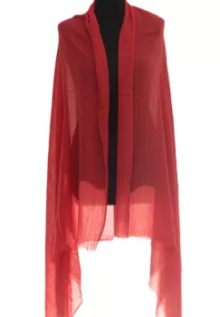 Esarfa mare dreptunghiulara tip pareo din bumbac usor creponat, rosu imagine