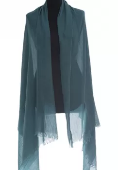 Esarfa mare dreptunghiulara tip pareo din bumbac usor creponat, turcoaz inchis imagine
