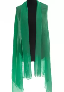 Esarfa mare dreptunghiulara tip pareo din bumbac usor creponat, verde intens imagine