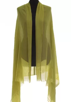 Esarfa mare dreptunghiulara tip pareo din bumbac usor creponat, verde olive imagine