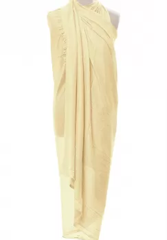 Esarfa mare dreptunghiulara tip pareo din vascoza si casmir usor creponat, galben pai imagine