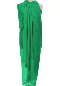 Esarfa mare dreptunghiulara tip pareo din vascoza si casmir usor creponat, verde imagine