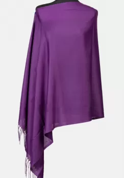 Esarfa mov din cashmere subtire dreptunghiulara imagine