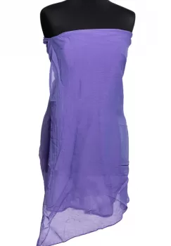 Esarfa mov, dreptunghiulara, in colturi alungite, din bumbac si matase imagine